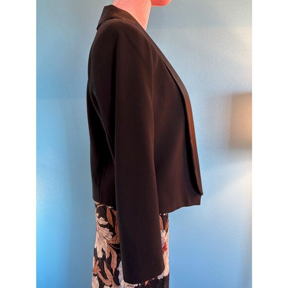 MURAL Black Open Front Blazer Jacket Tuxedo Look Satin Collar Fully Lined Small - Picture 2 of 10